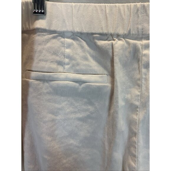 J Jill Linen Blend Capri Pants Elastic Waist Large White Beach Coastal Summer‎ - Picture 3 of 12